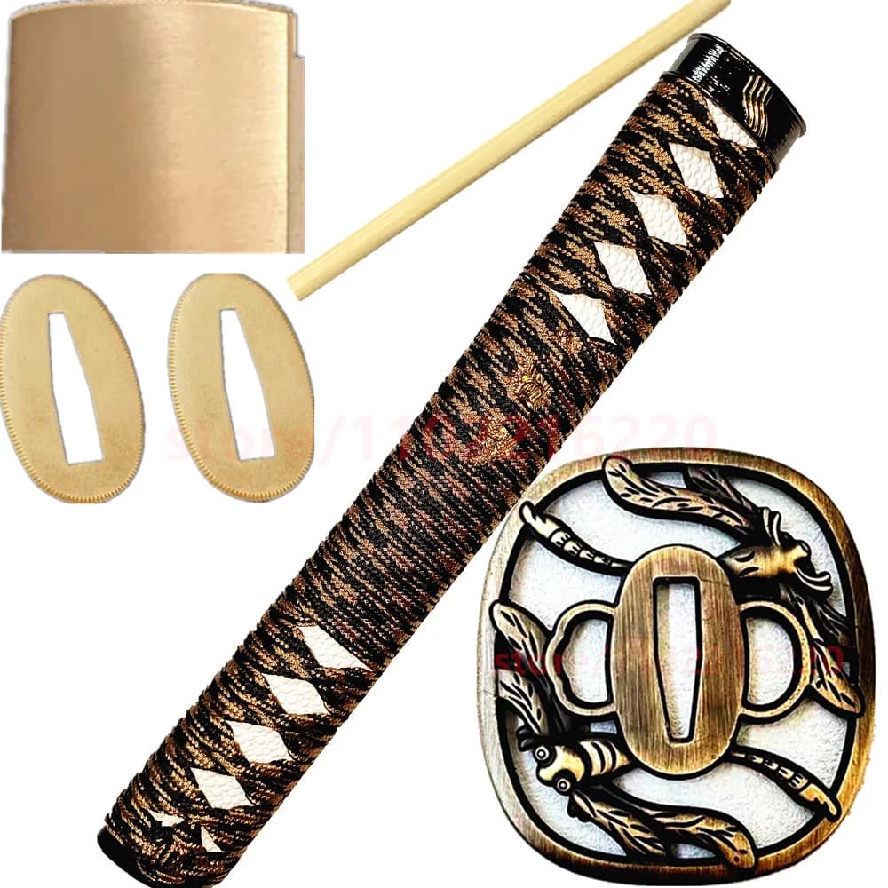 Exquisite Tsuka Handle Hilt Alloy Tsuba Handguard Guard Brass Habaki Seppa Japanese Real Japan Samurai Katana Sword FIttings