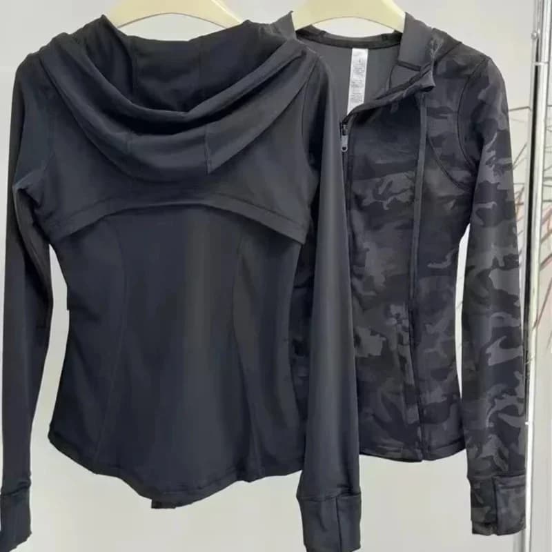 Lemon Women Defines Yoga Sports Jacket Gym Workout Zip Hooded Coat Running Sport Jacket Hoodies Thumb Hole Sportwear Sport Top