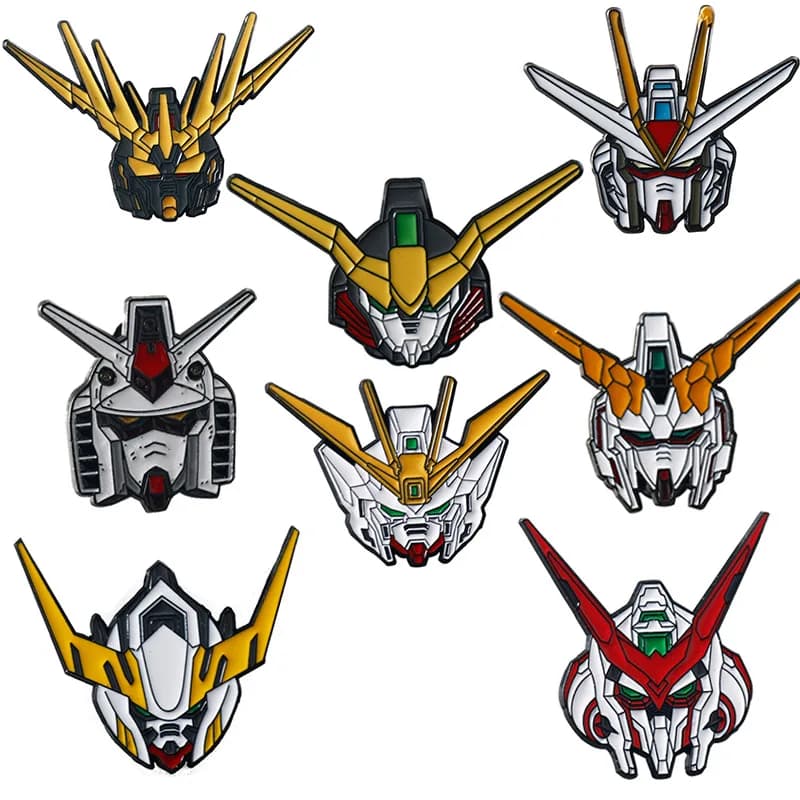 8pcs Anime cosplay Secondary Avatar Series Robot Brooch Metal enamel Badge Clothes lapel Backpack Pins accessories fans gift set