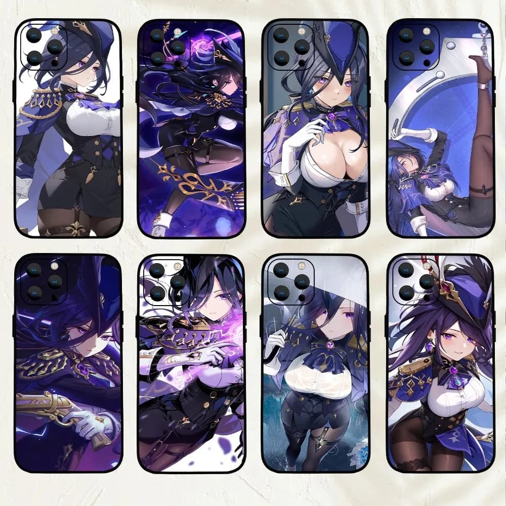 Genshin Impact Clorinde Phone Case For iPhone Mini 11 12 13 14 15 Pro XS Max X Plus SE XR Shell