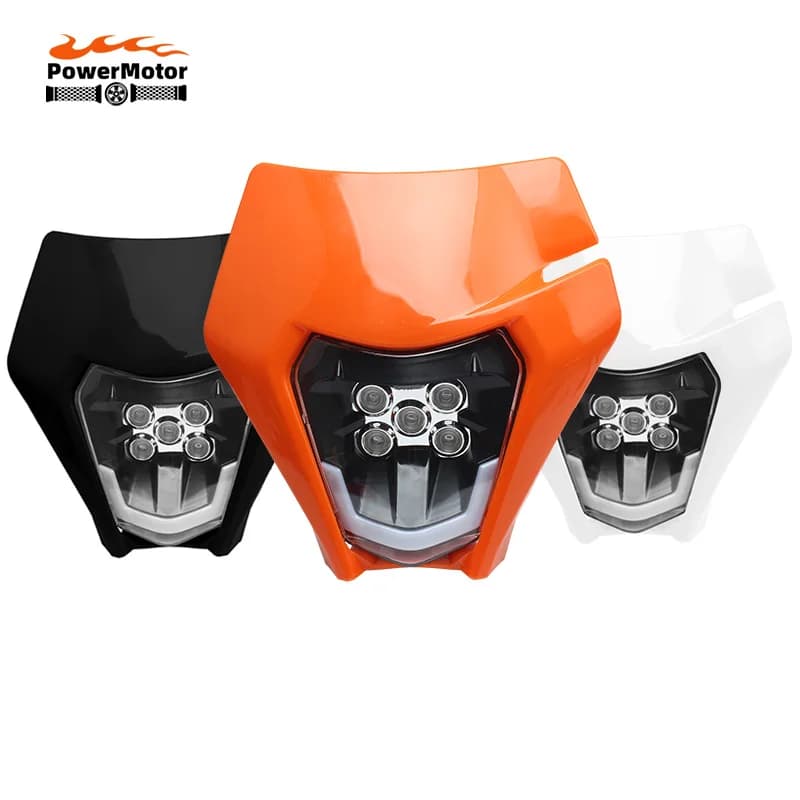 for KTM Headlight Plate LED Motorcycle Enduro Fairing EXC MX SX Wick Headlamp Dirt Bike Parts Supermoto Motocross Enduro Mask