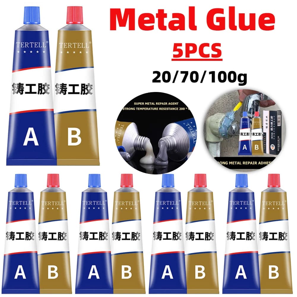 Metal Repair Glue High Strength Cold Welding Glue Magic Plastic Repair Casting Adhesive Heat Resistance Strong AB Glue Sealant