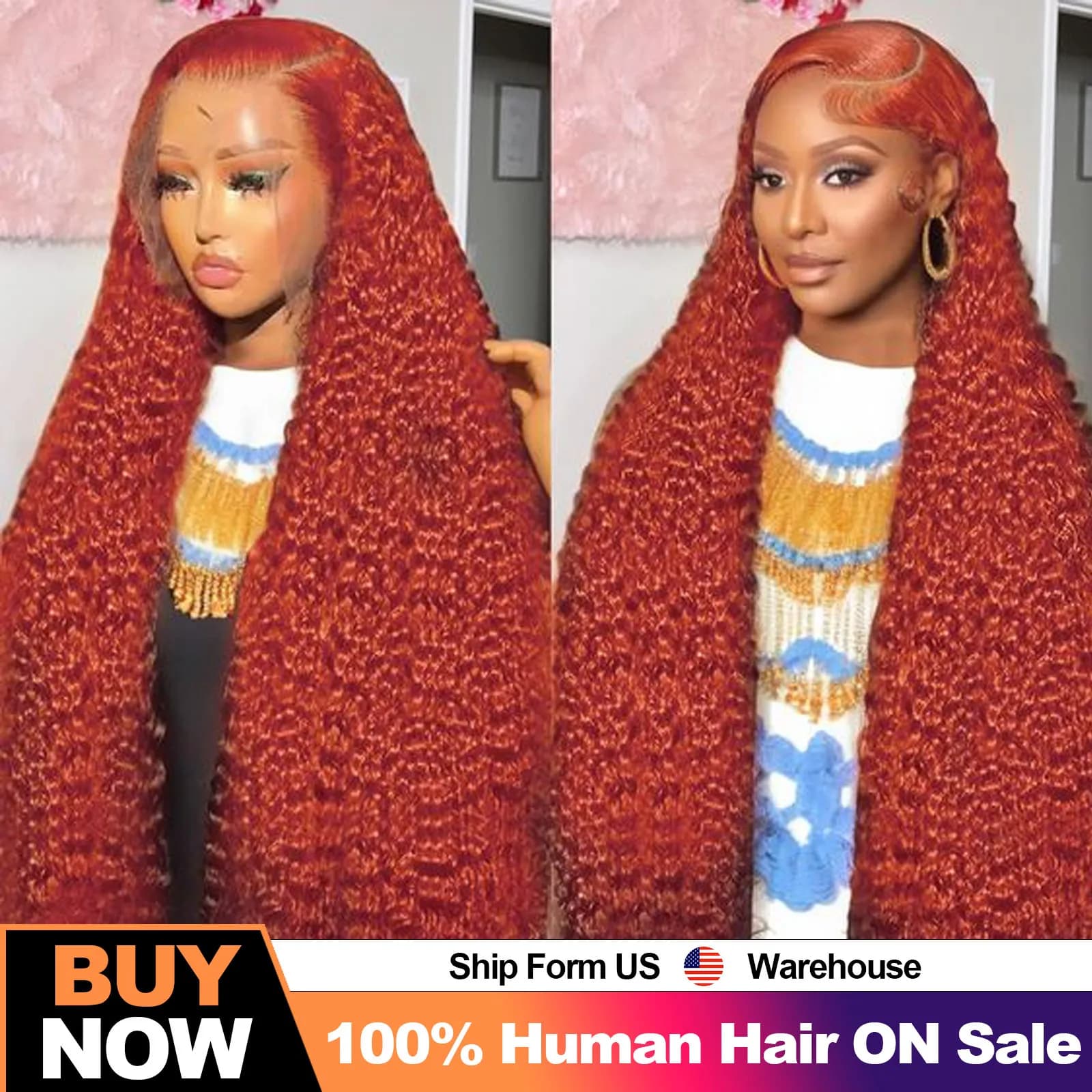 40 Inch 13x4 Hd Lace Frontal Orange Ginger Wig loose waves wig Human Hair Wigs 13x6 Deep Wave Brazilian glueless wig human hair