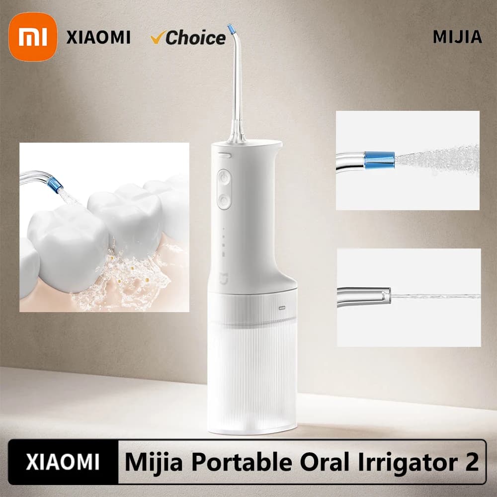 2025 XIAOMI MIJIA Portable Oral Irrigator 2 Dental Teeth Whitening Flosser bucal tooth Cleaner vibration waterpulse Water Thread