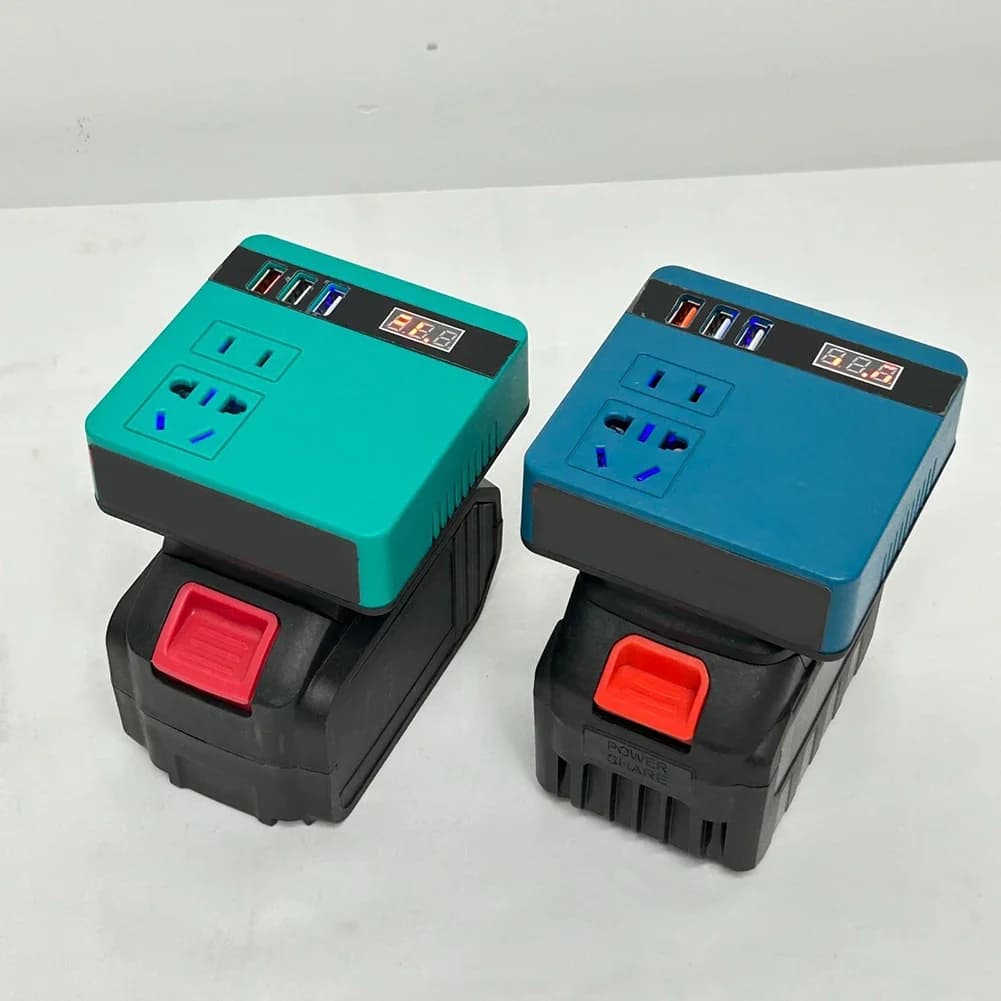 120W Lithium Battery Inverter Power Bank 18v 21v To 110v 220v Multi-Function Household Smart Transformer Outdoor Work Inverter