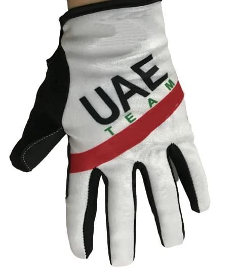 Winter Fleece Thermal 2020 UAE Team One Pair Full Finger Cycling Jersey Gloves MTB Road Mountain Gel Gloves