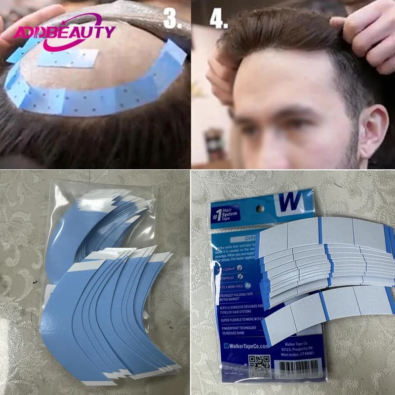72 Tabs Ultra Hold Walker Tapes for Toupee Human Hair Wigs 36pcs Adhensive Tape Lace Front Wig Human Hair System Two Sided Tapes