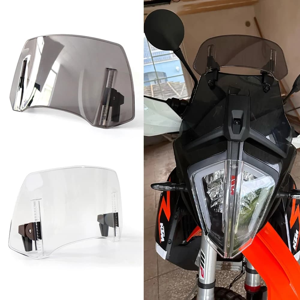 Motorcycle Adjustable Windshields Extension Windscreen Spoiler Wind Deflector Protection For 1190 RC8 R 1290 Super R/GT