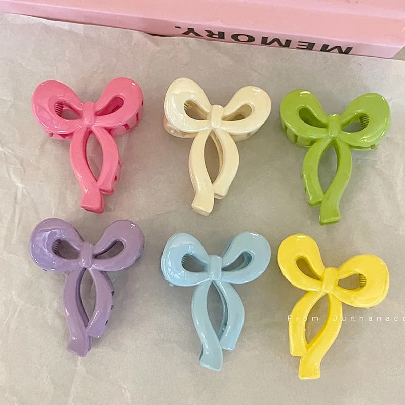 Candy colored bow tie small Grab clip feminine side bangs clip broken hair clip princess head clip hair clip hair accessory