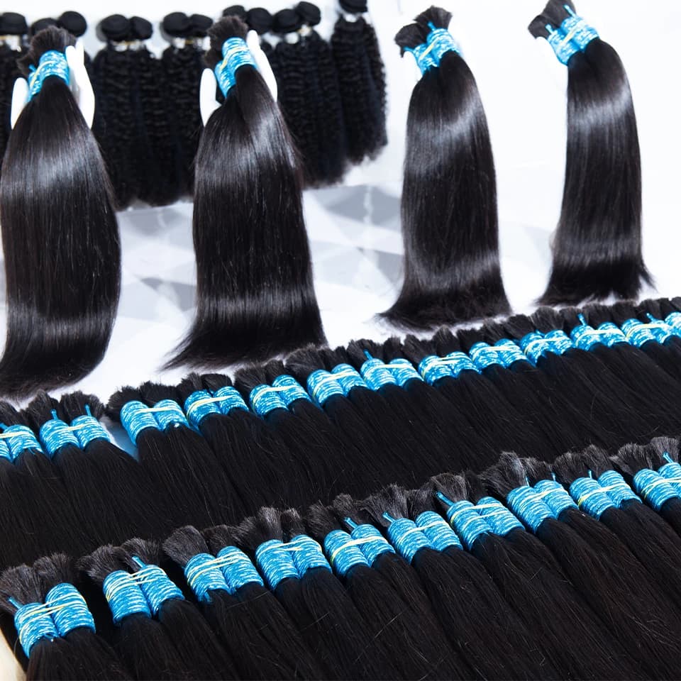 Wholesale No Weft Hair Bundles 100% Human Hair Straight Extensions Cheveux Natural Human Hair Bulk For Braiding Mega Hair 50G