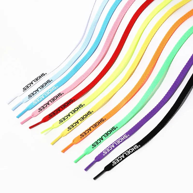 New 47"/55"/63" Flat Printed SHOELACES Handmade Silicone Printed Shoe Laces Flat White Shoe Laces for Sneaker Boot Laces 1 Pair