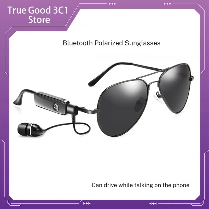 Smart Bluetooth Earphones Glasses Music Calls Toad Mirrors Polarized Sunglasses Anti Uv400 Men Fashion Sun Protection Sports