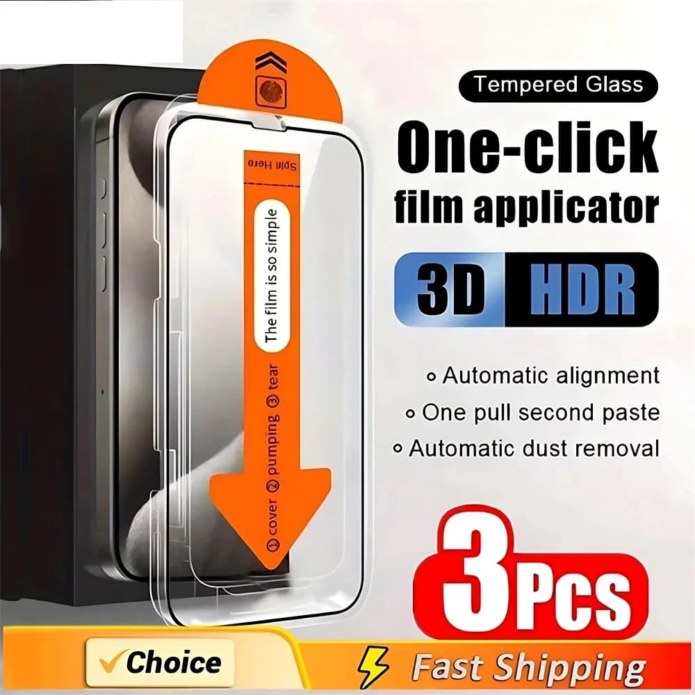 1-3Pcs Dust Free Protective Glass HD Screen Protector For Xiaomi Redmi Note 13 Pro 12 11 10 9 8 7 9S 10S 11S 12S 14C 10C 12C 13C