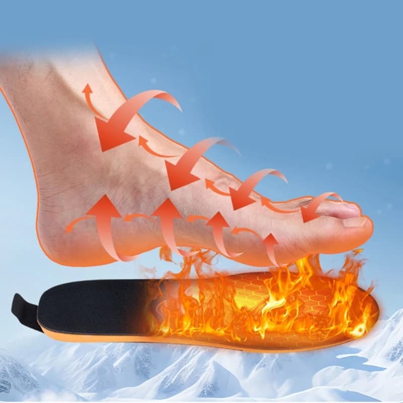 USB Rechargeable Electric Heated Insoles for Men and Women, Foot Warmer, Washable, Cuttable, Shoe Pad, Winter