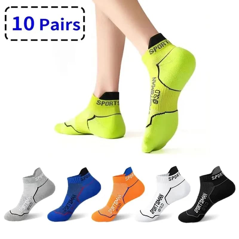 5/10Pairs High Quality Men Ankle Socks Breathable Sports Socks Mesh Casual Athletic Summer Thin Cut Short Sokken Size 38-44