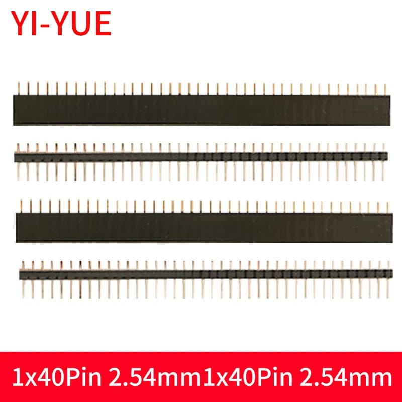 10PCS 1x40Pin 2.54mm Single Row Female + 10pcs 1x40 Male Pin Header Connector