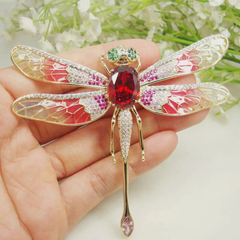 Dragonfly Rhinestone Brooch New Insect Brooch Fashionable Cardigan Shawl Personalized High-end Corsage Accessories