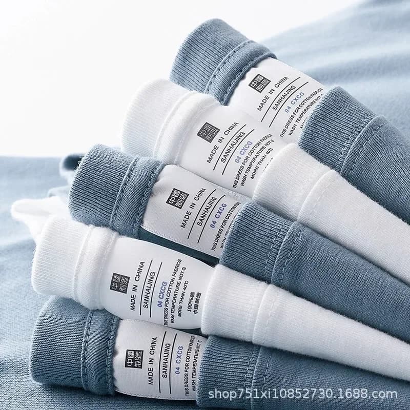 Spring Autumn 300g Heavy-duty Pure Cotton Long Sleeved T-shirt FLoose White Top Thick Base Layer Underneath for Men and Women