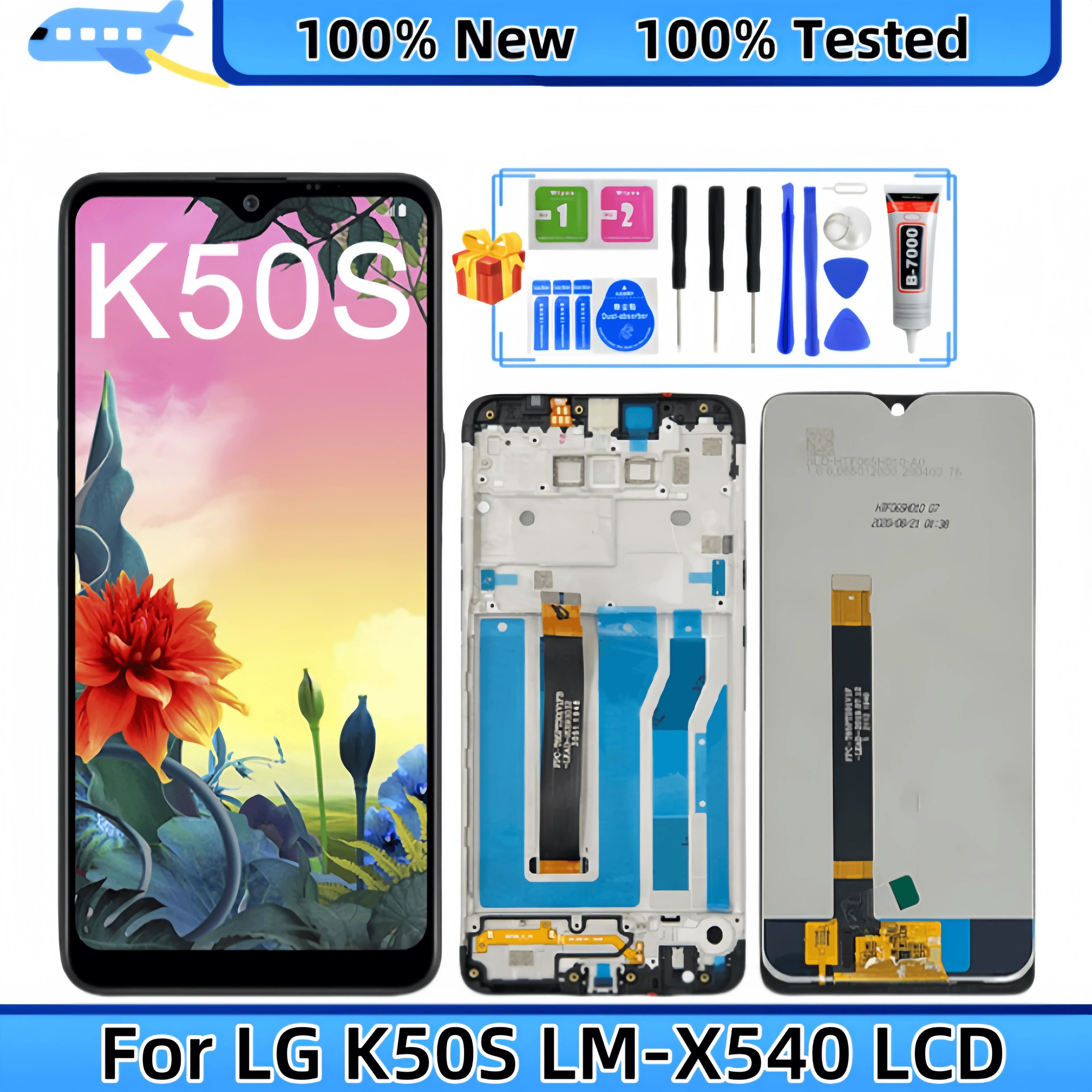LCD Display Touch Screen Digitizer Assembly Replacement, LG K50S, LMX540HM, LM-X540, LM-X540BMW, LMX540BMW, LMX540BMW