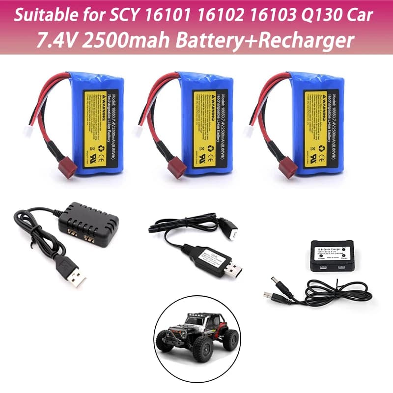 7.4V 2500mAh Li-ion battery for SCY-16101 SCY-16102 SCY-16103 SCY-16201 SCY-16301 SCY-16302 SCY-16303 RC truck spare parts