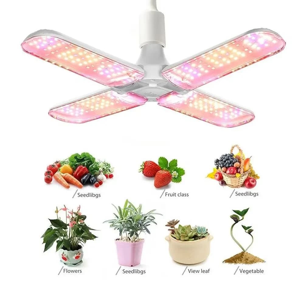 24/36/48W Fan Leaf Foldable LED Grow Light Full Spectrum E27 Plant Growing Light Phytolamp Bulb Indoor Plants Flower Seedling