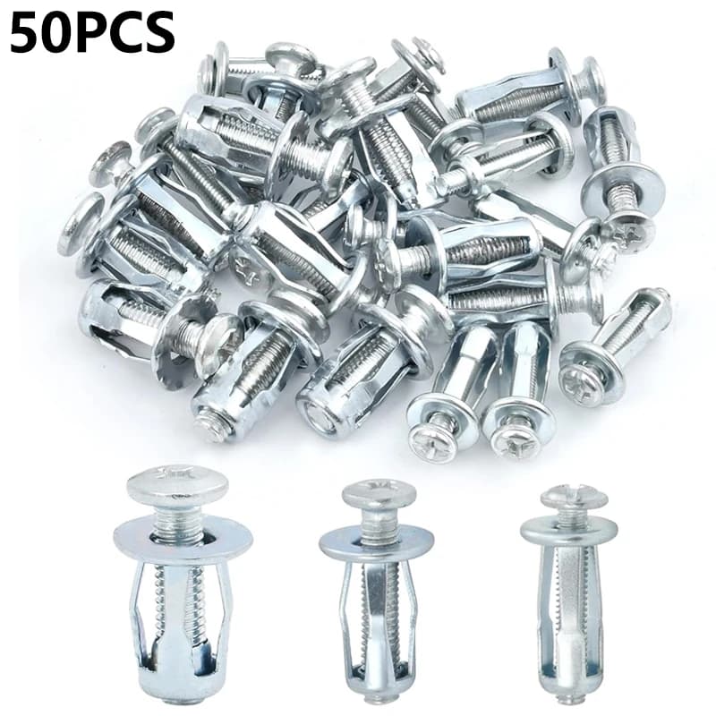Expansion Screw Petal Nut Thin Fixing Pin With Screw Assembly Jack Nut Screw Assembly Accessory Suitable For License Plate 50PCS