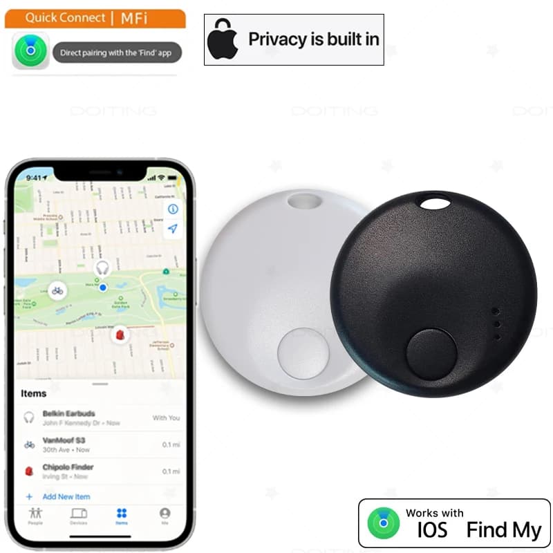 New Mini Smart Tag, Bluetooth Luggage Tracker. Works with App Find My (iOS Only), Item Locator for Key, Luggage, Backpack