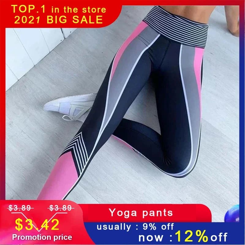 Unexpected Print Slim Yoga Sports Pants Bottom Pencil Pants Women Leggings Sport Fitness Yoga Pants