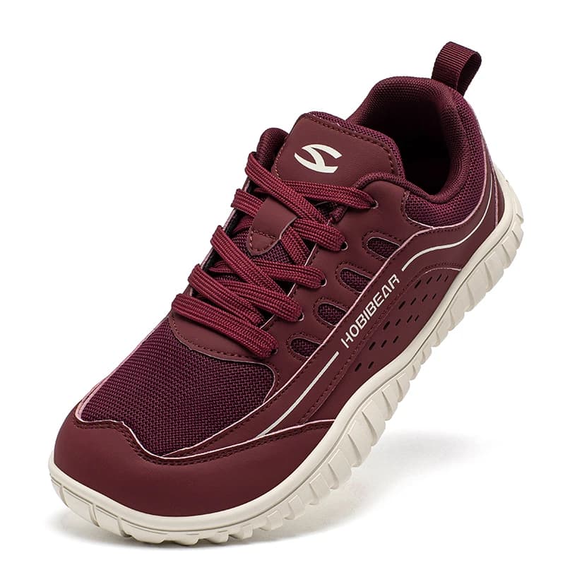 HOBIBEAR Unisex Wide Toe Sneakers Outdoor Travel Breathable Shoes Comfortable Lace Up Walking Sneakers