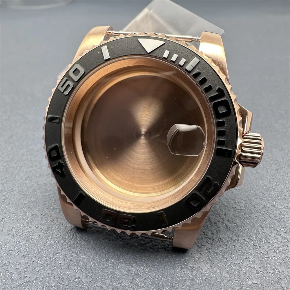 40mm Rose Gold Watch Case Stainless Steel Watches Accessories Mechanical Modified Parts for NH35A Movement