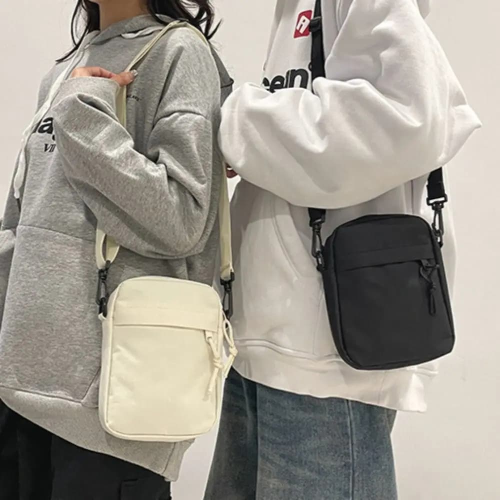 Black White Khaki Crossbody Bags High Quality Oxford Cloth Minimalists Tote Bag Long Shoulder Strap Travel Storage Men Women