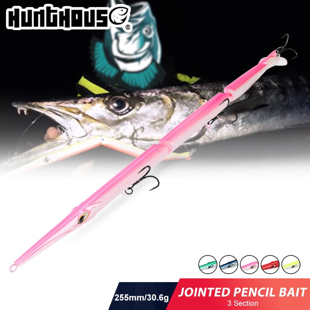 Hunthouse 255 Jointed Pencil Fishing Lure 255mm/30.6g 3 Section Bait Sinking Swimbait Saltwater Artificial For Seabass Tackle
