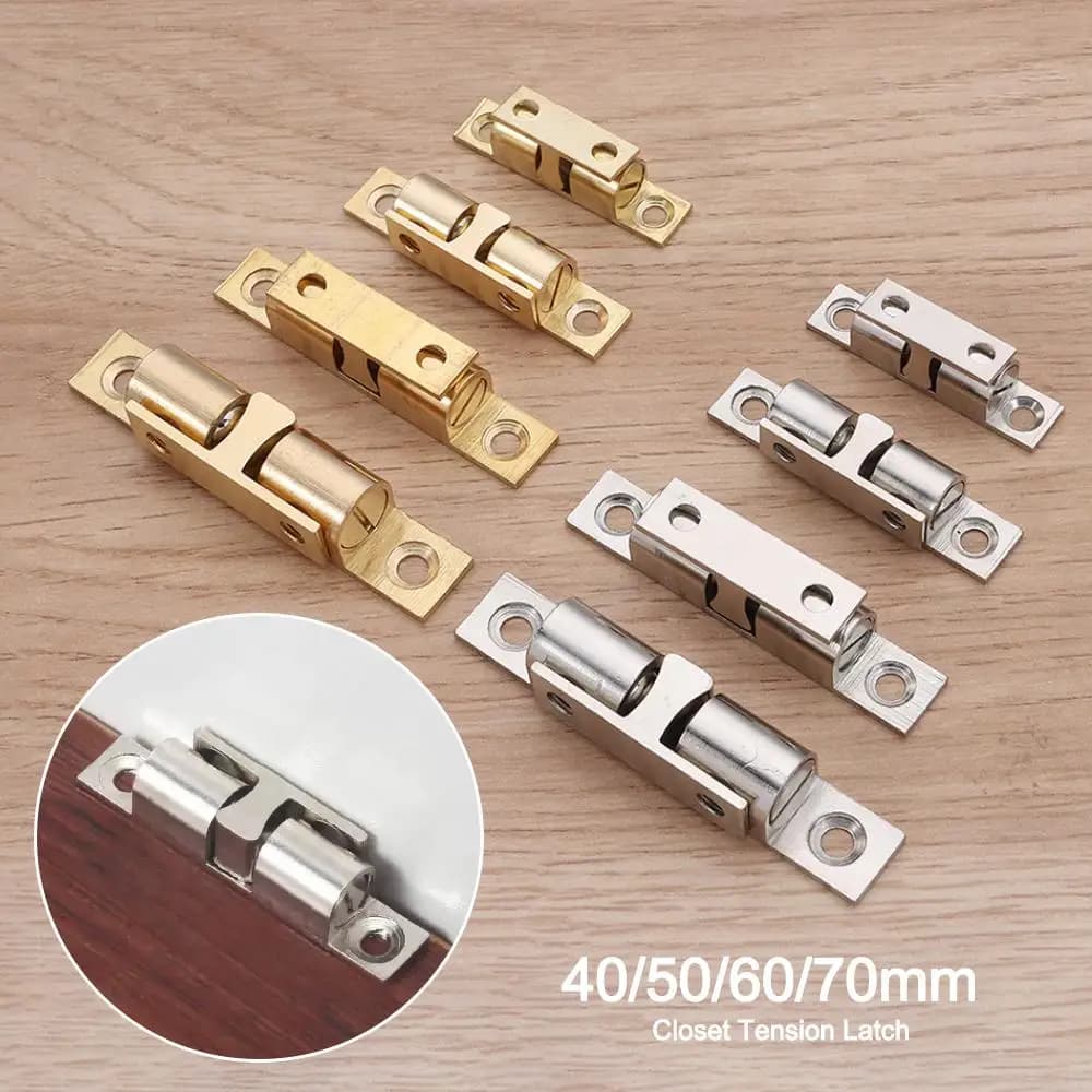 40/50/60/70mm Brass Copper Double Spring Steel Ball Catch Latch Furniture Cabinet Door Damper Buffer Adjustable Tension Latch