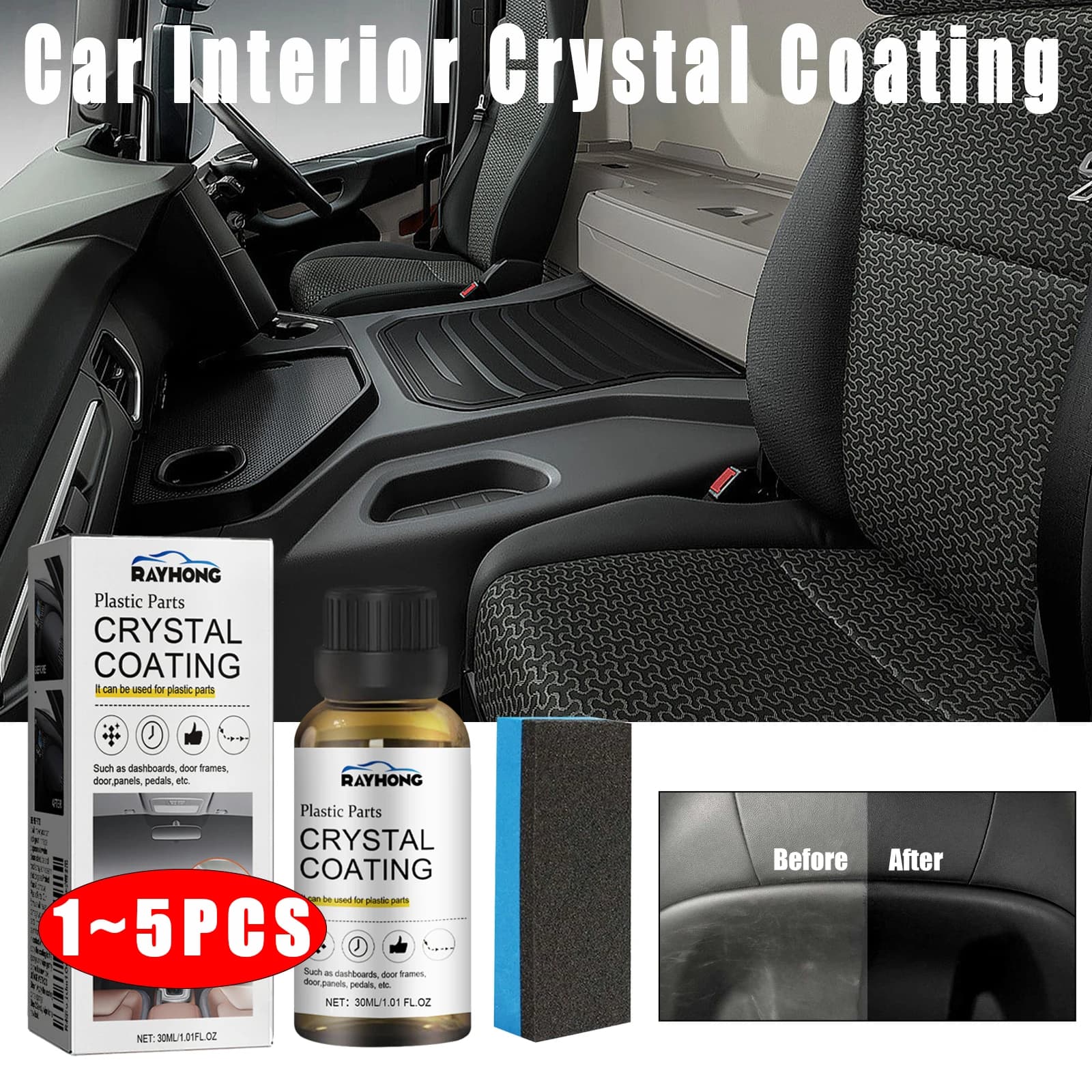 Plastics Parts Crystal Coating Plastics Trim Restorer For Cars Maintenance Agent Durable Car Plastics Restorer Sponge Waterproof