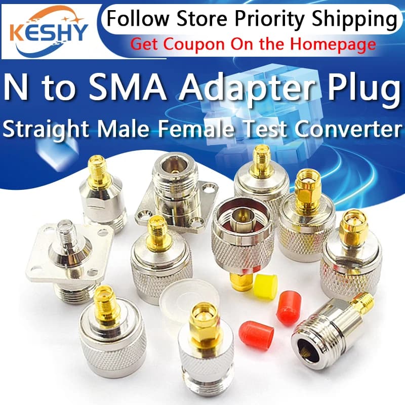 1-10PCS L16 N Male Female To Sma Male Female Straight Connector SMA To N Male Female Brass Test Converter Nickel Plated