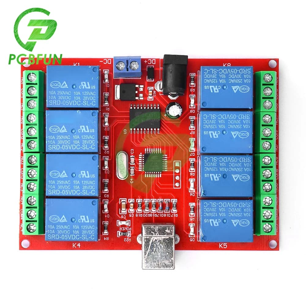 5V 4/8 Channel USB Relay Control Switch Programmable Computer Control ULN2803 Relay Module for Smart Home Intelligent Controller