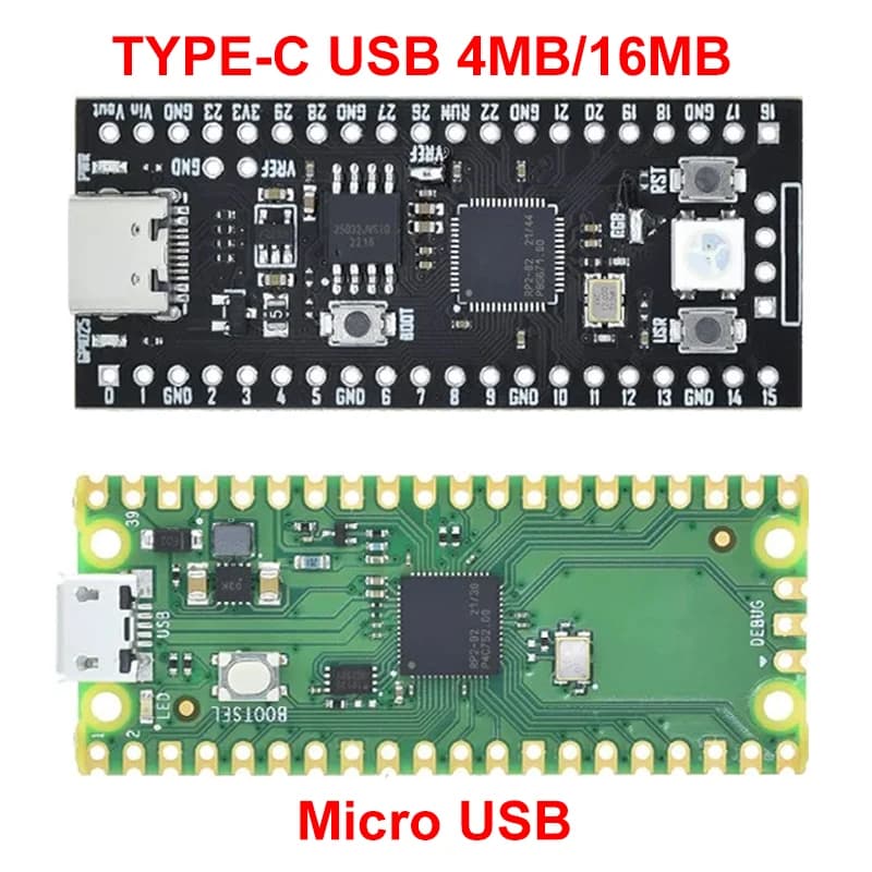 For Raspberry Pi Pico Board RP2040 Dual-Core 264KB ARM Low-Power Microcomputers High-Performance Cortex-M0+ Processor