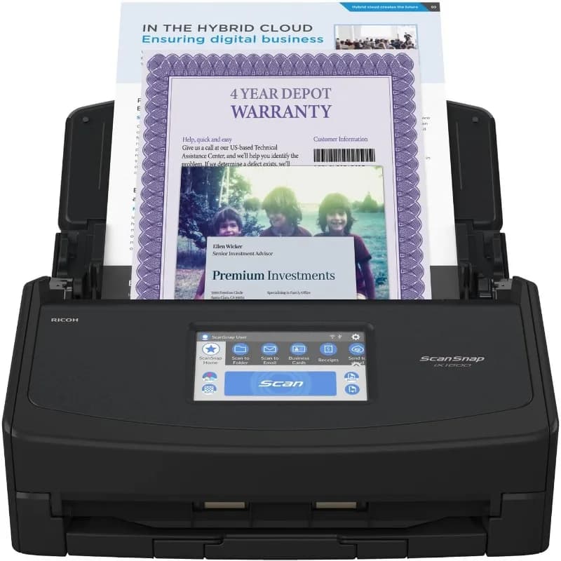iX1600 Advanced Color Duplex Document Scanner for Mac and PC, Black