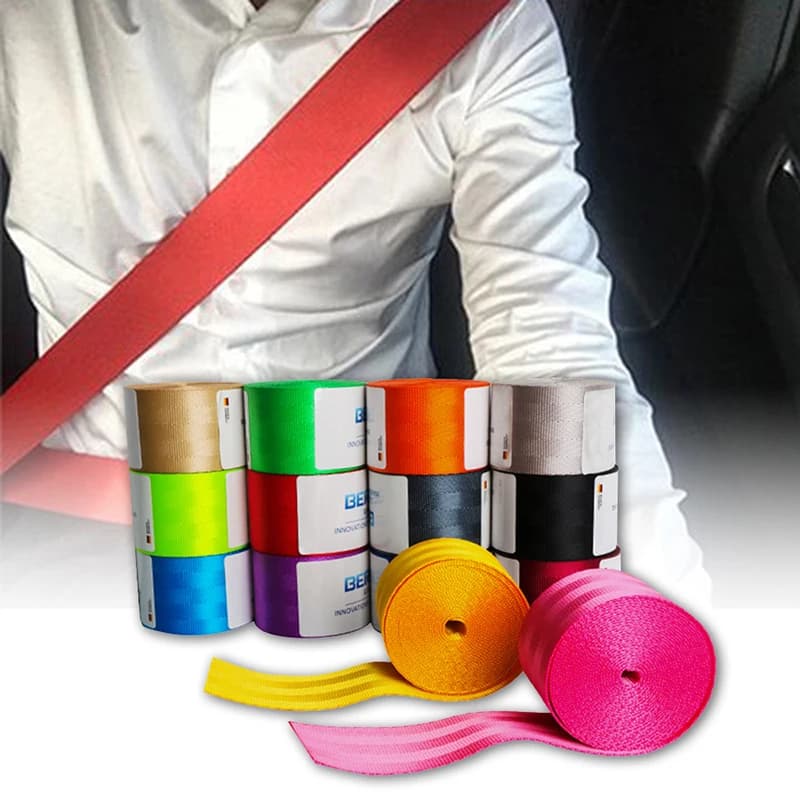 3.6M Car Seat Belt Seatbelt Webbing Lap Retractable Safety Strap Universal Car Safety Seat Conversion Racing Auto Accessories