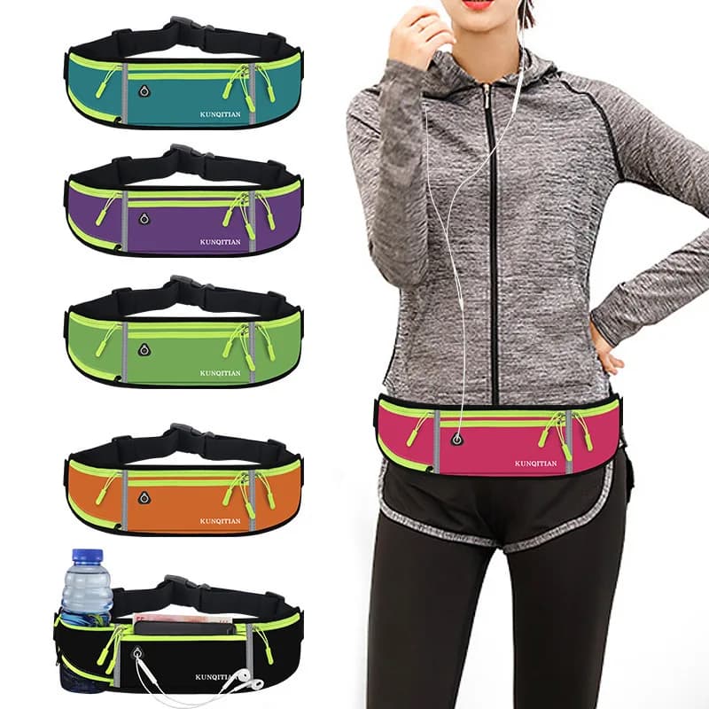 Running Waist Bag Marathon Jogging Bag Men Women Outdoor Riding Fitness With Water Bottle Waterproof Phone Sport Belt Waist Bags