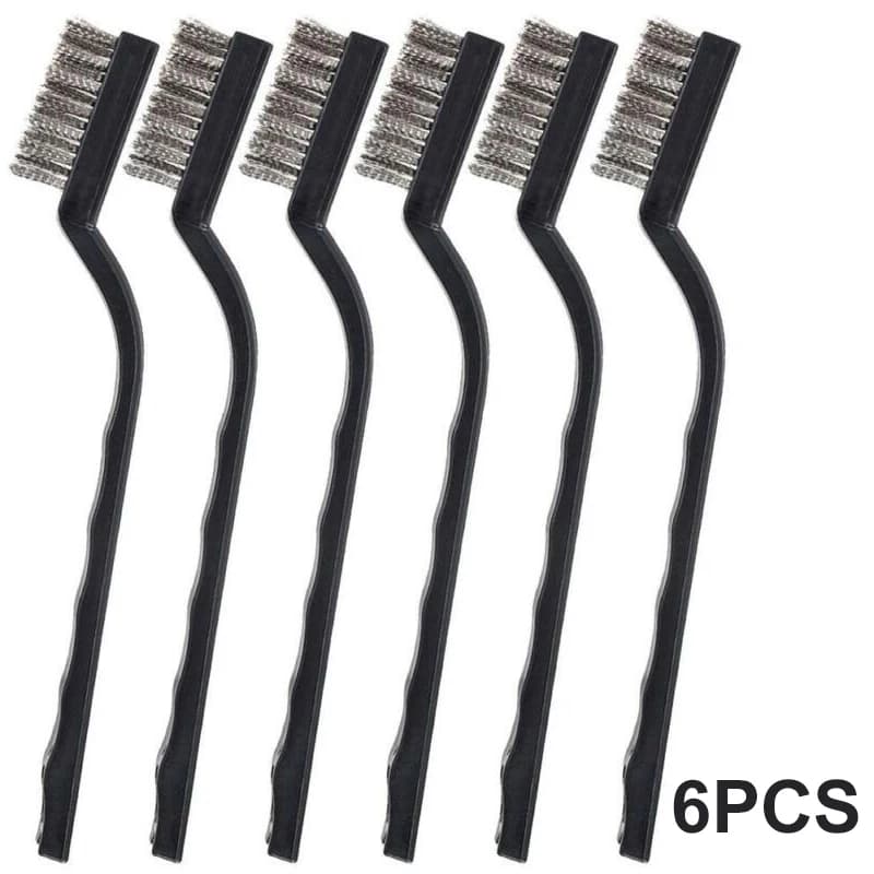 6pc set Small Wire Brushes Cleaning Brushes For Mechanical Part Derusting Remove Paint Accessories 17cmx1cm Stainless Steel Wire