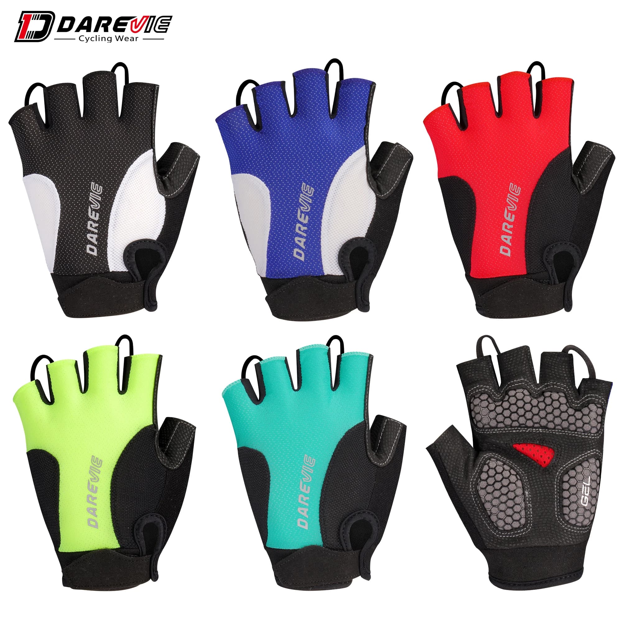 DAREVIE Cycling Gloves GEL Pad 60kg/m³ Foam Shockproof Cycling Gloves Half Finger Men Women Bionic Ergonomic MTB Gloves Pro Team