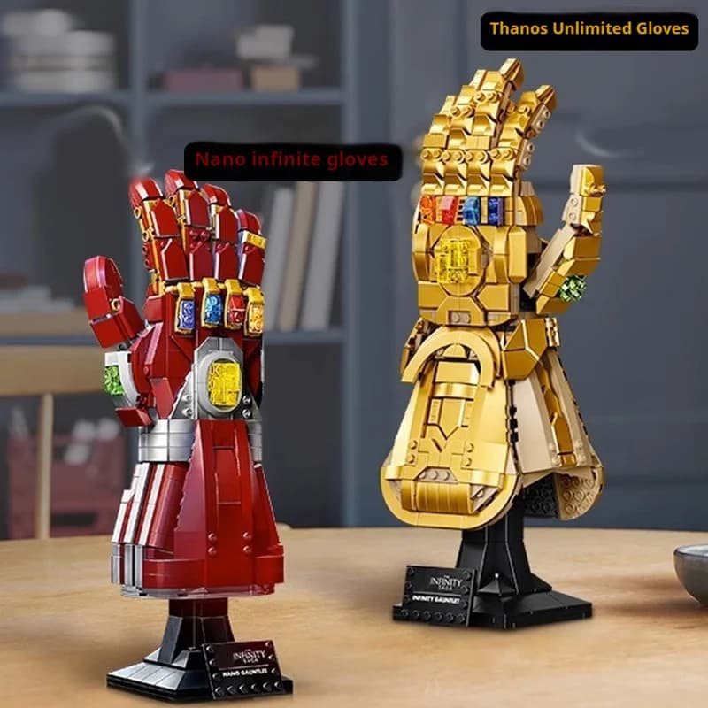 Marvel 32cm Figure Blocks Bricks Toys Iron Man Nano Gauntlet Thanos Infinity Building Gloves Plastic Iron Man Diy Puzzle Model