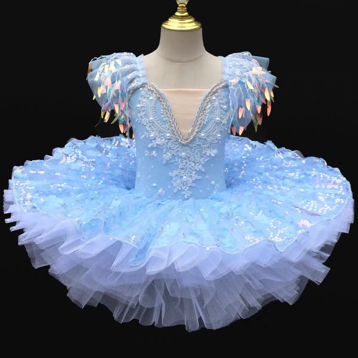 Sequined Tassel Shoulder Professional Ballet Dress For Girls Adult Ballet Tutu Performance Clothes Ballerina Balet Dress Girl