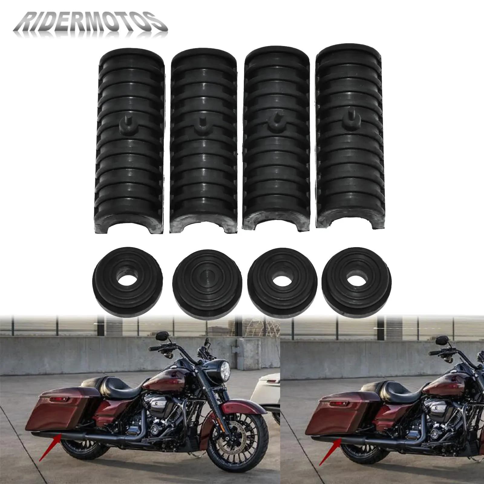 Motorcycle Hard Saddlebag Support Cushion 4PC Rubber Bracket Pad For Harley Electra Street Glide FLHTC FLHXSE FLHR FLHT 94-2013