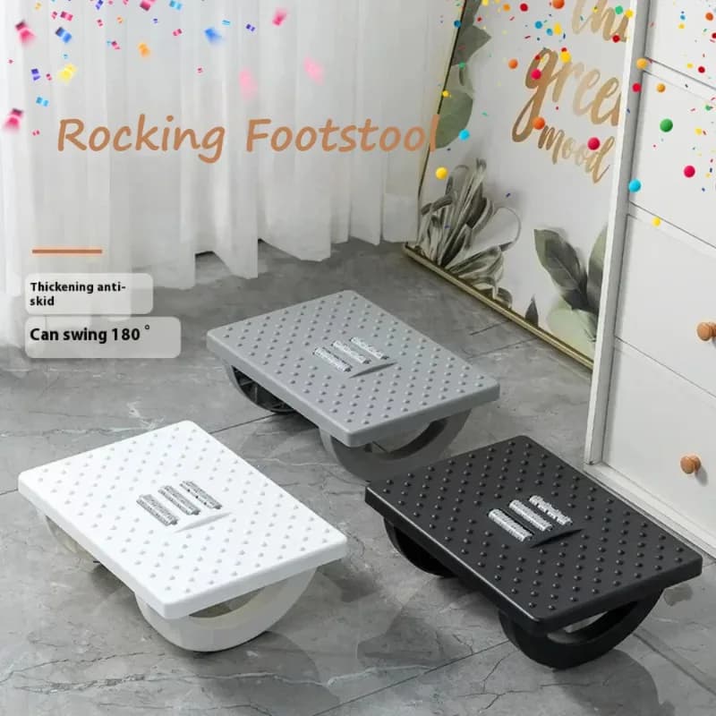 180° Rocking Office Foot Pedal - Half-Circle Stirrups with Anti-Twisting Legs | Under-Table Use for Relaxation & Leisure