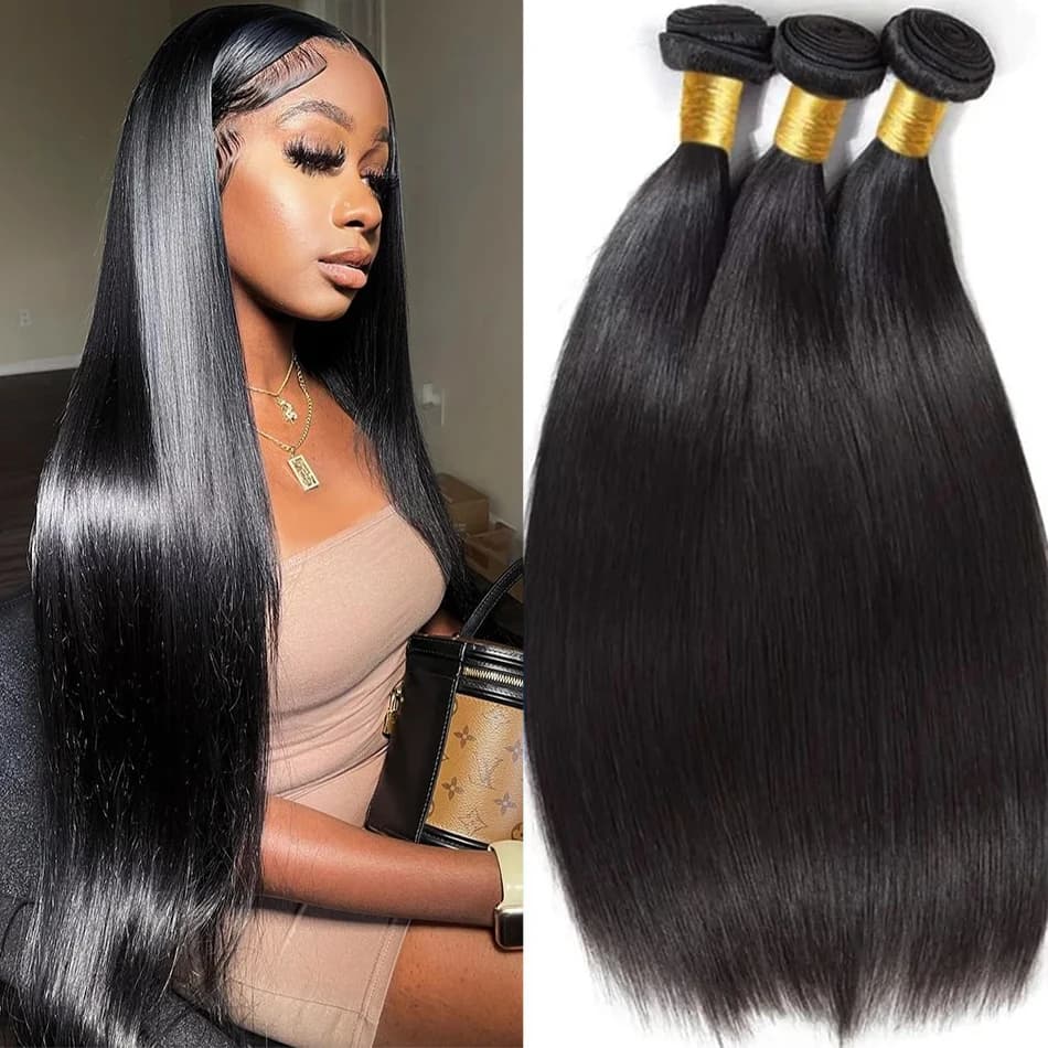 12A Original Human Hair Bundles Brazilian Remy Hair Weave Bone Straight Human Hair Bundles 30 Inch Bundles Hair Extensions