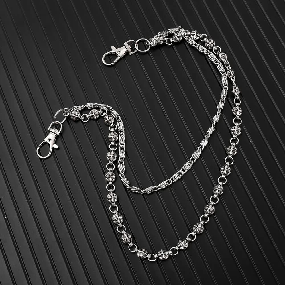 A Harajuku Style Street Hip-Hop Jeans Chain with Personalized Punk Style Double-Layer Waist Chain for Men and Women Accessories