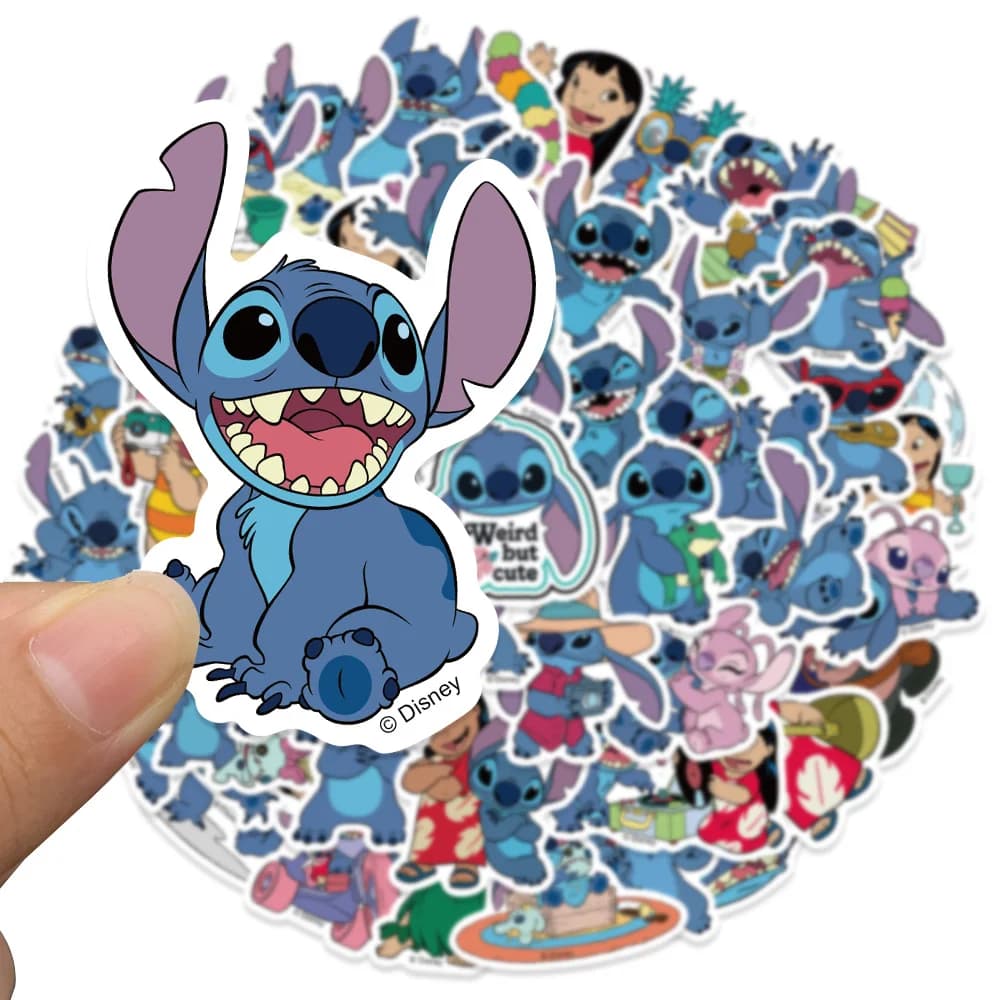 51PCS Disney Cute Cartoon Lilo & Stitch Stickers DIY Diary Laptop Luggage Skateboard Graffiti Decals Fun Classic Toy