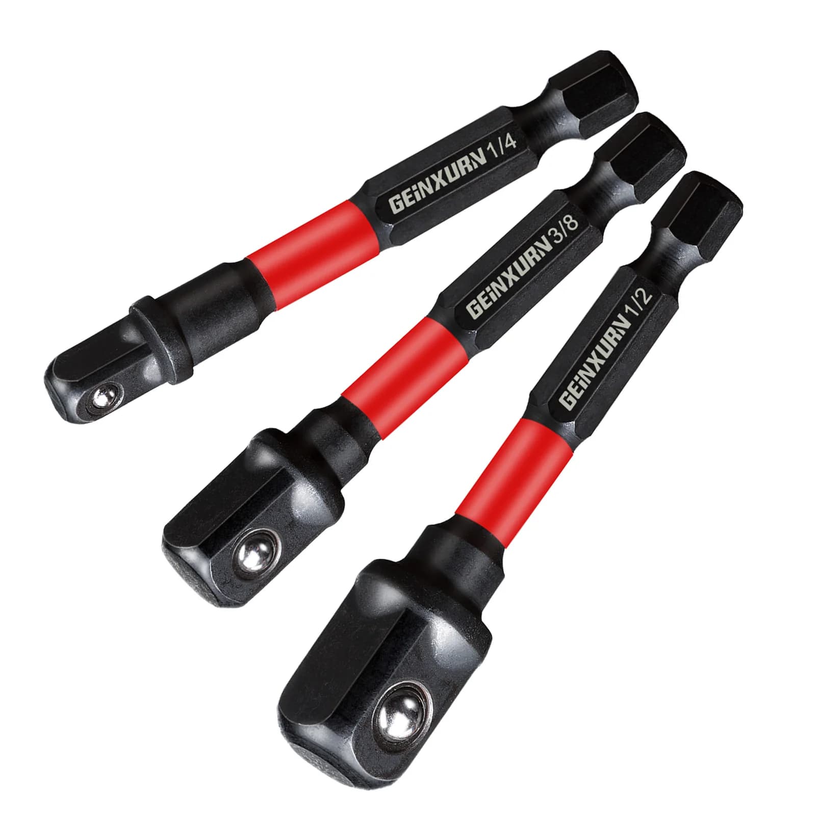 Geinxurn Impact Socket Adapter Set,1/4"3/8"and1/2"Drive,Extension Bit with Holder,Adapt Power Drill to High Torque Impact Wrench